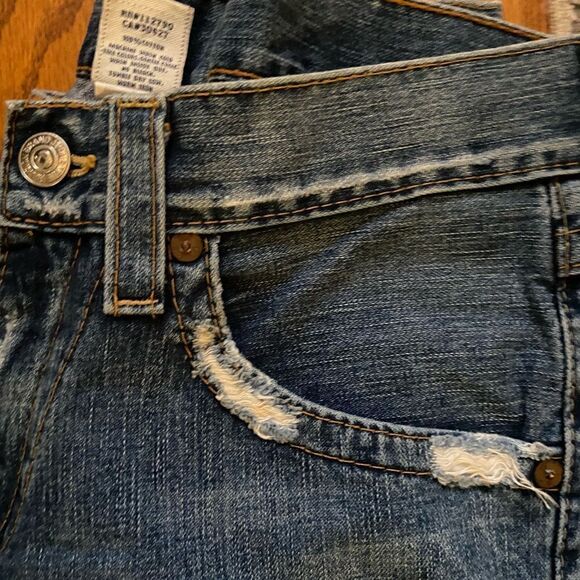 TRUE RELIGION Jeans Denim Flared Women’s 32x30 Vintage Distressed Streetwear - Picture 2 of 12